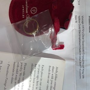 1970s clear Swarovski crystal heart ring